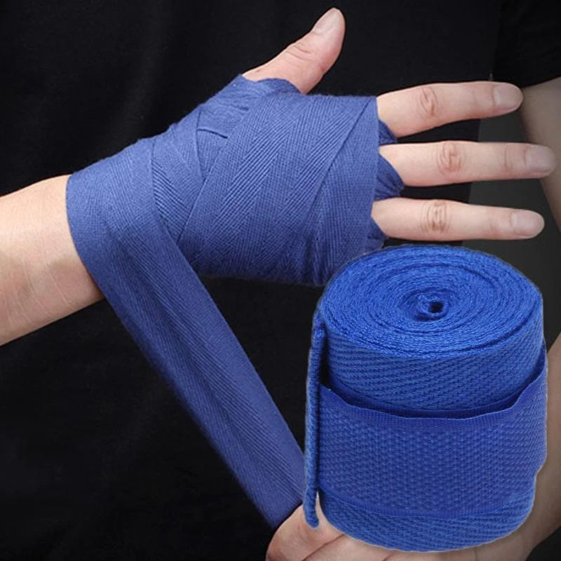 2 Rolls 2.5M Cotton Boxing Bandage Sports Strap Sanda Gauntlets MMA Hand Gloves Wraps Belt Wraps Bandage for Competition