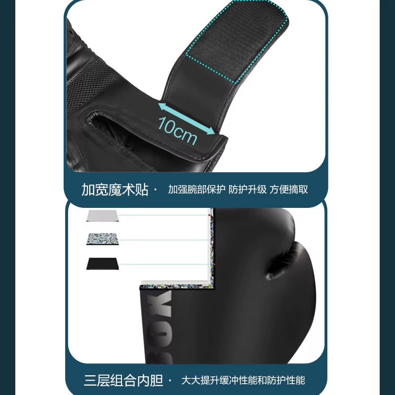 New Pro Boxing Gloves for Women Men Sanda Training Sandbags Muay Thai Combat Fight Adults Kickboxing Gloves
