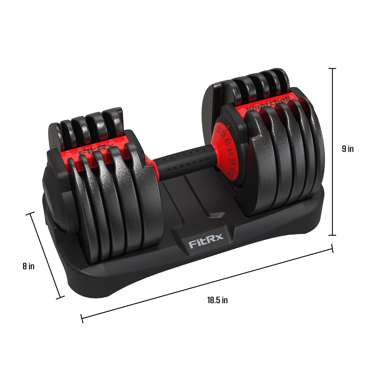 Smartbells Set, Pair of Quick Select Adjustable Dumbbells, 5-52.5 Lbs.