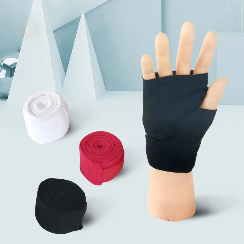 2 Rolls 2.5M Cotton Boxing Bandage Sports Strap Sanda Gauntlets MMA Hand Gloves Wraps Belt Wraps Bandage for Competition