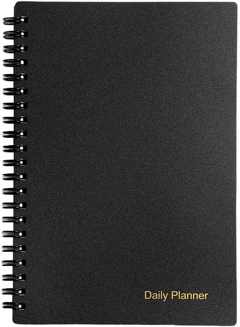 Undated, to Do List Notebook with Hourly Schedule, Time Management Manual and Planner, Personal Organizers, 5.2"X7.5", 75 Sheets/150 Pages, Black
