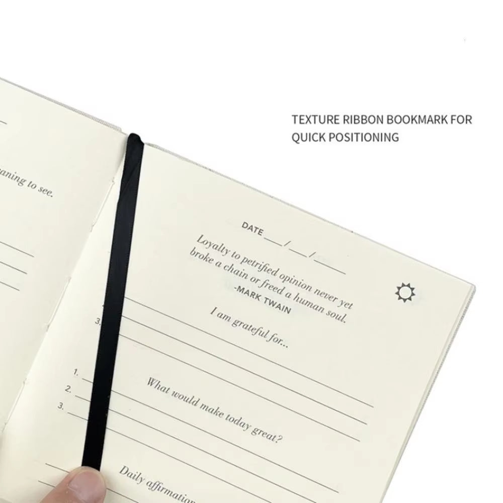 Gratitude Journal Diary Notebook Self-Discipline Punching Schedule Plan Reflection & Manifestation Journal Stationery