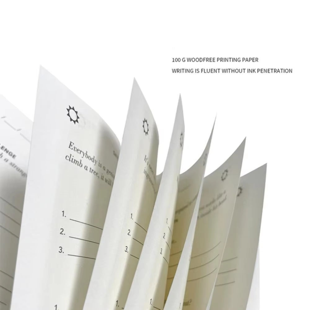 Gratitude Journal Diary Notebook Self-Discipline Punching Schedule Plan Reflection & Manifestation Journal Stationery