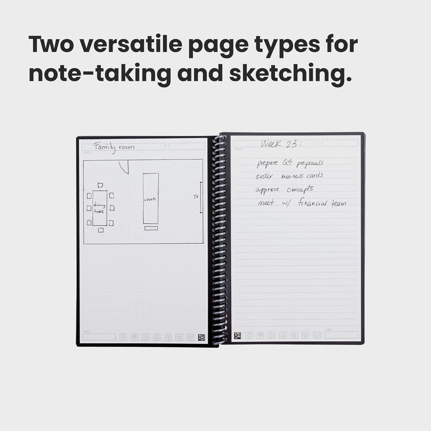 Fusion Reusable Undated Productivity Planner, Executive Size 6X8.8, Red - Goals, Monthly and Weekly Calendar, Daily To-Do List, Lined and Dotted Notes Pages