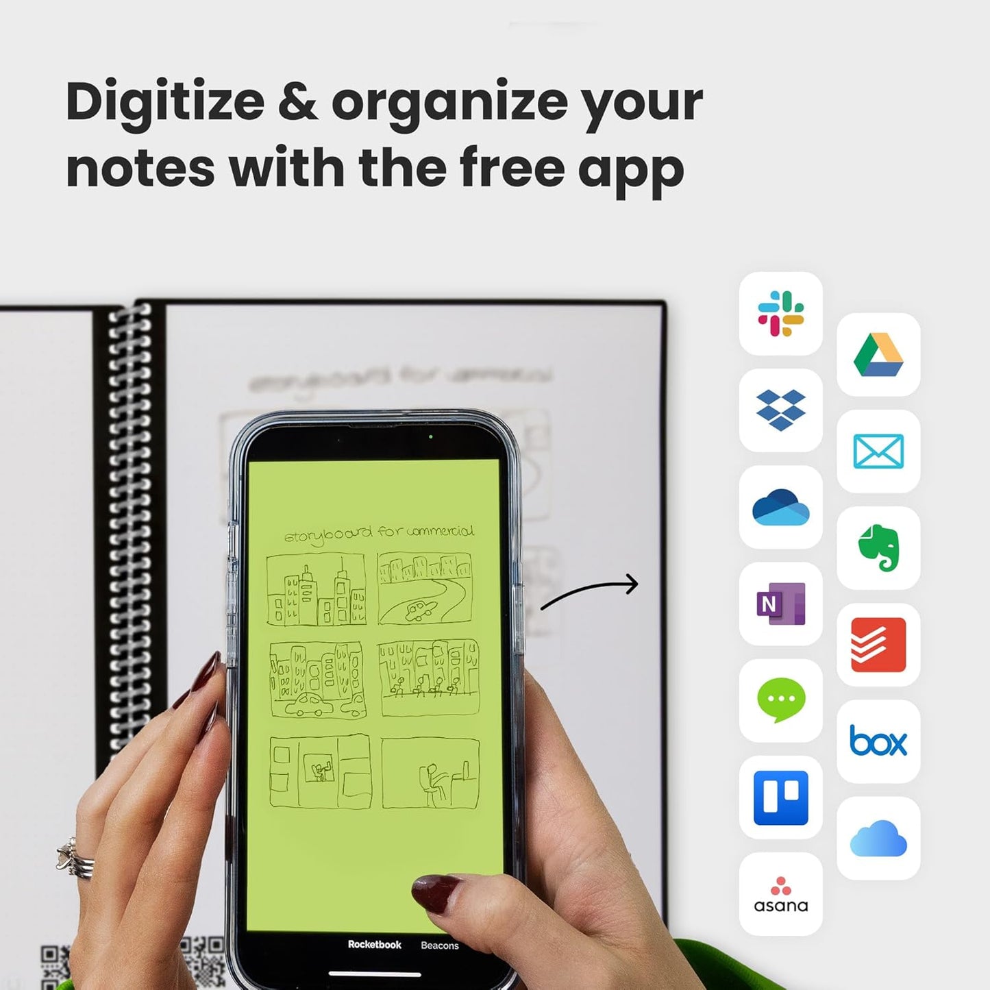 Fusion Reusable Undated Productivity Planner, Executive Size 6X8.8, Red - Goals, Monthly and Weekly Calendar, Daily To-Do List, Lined and Dotted Notes Pages