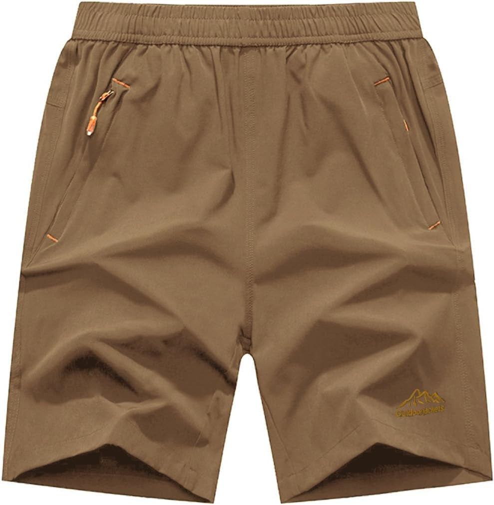 Men'S Outdoor Quick Dry Lightweight Sports Hiking Shorts Zipper Pockets