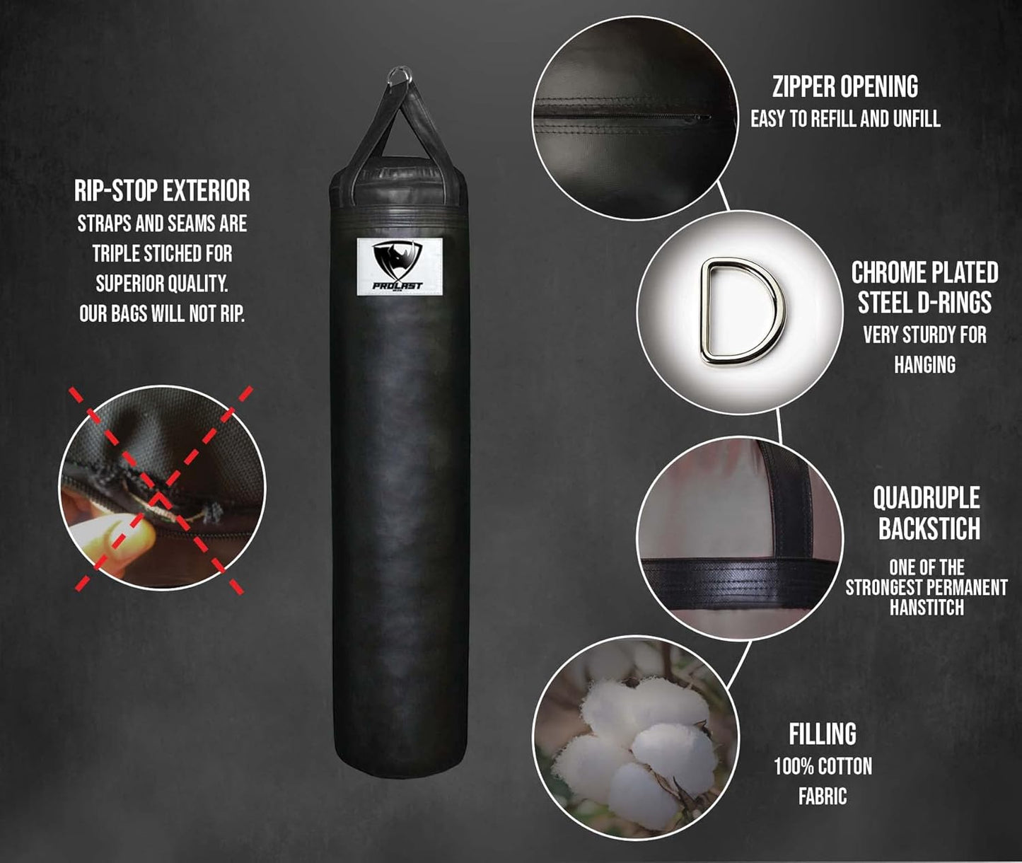 5Ft Filled 100LB Boxing MMA Muay Thai 5Ft Heavy Punching Kicking Bag