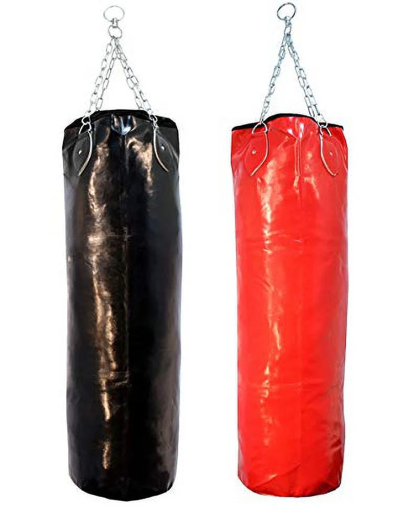 Heavy Duty Black Vinyl Leather Punching Bag with Chains