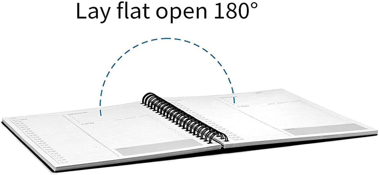 Undated, to Do List Notebook with Hourly Schedule, Time Management Manual and Planner, Personal Organizers, 5.2"X7.5", 75 Sheets/150 Pages, Black
