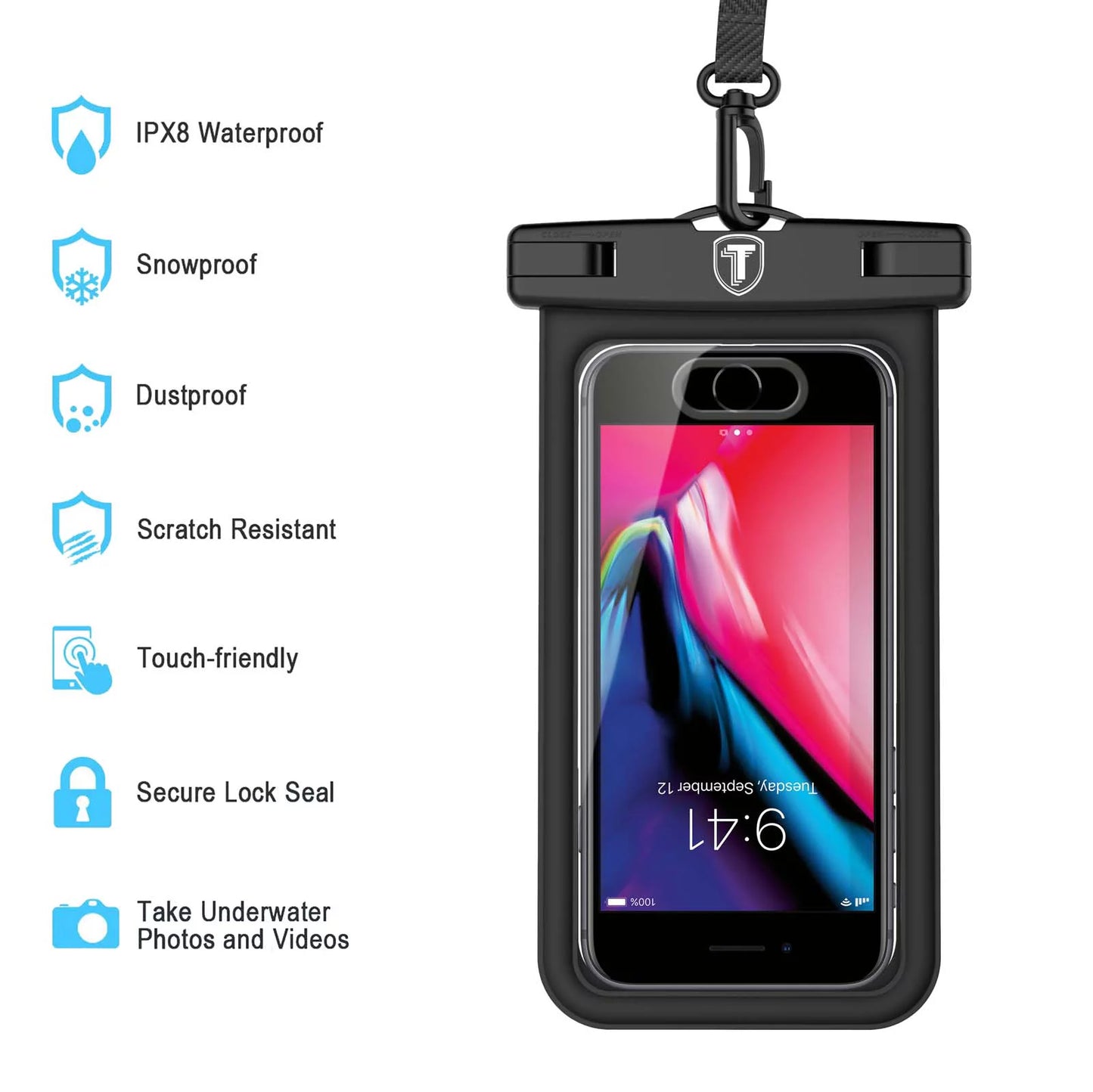 Waterproof Phone Pouch Floating, IPX8 Universal Waterproof Case Underwater Dry Bag W/Lanyard & Armband for Cellphones up to 6.5 Inch Display