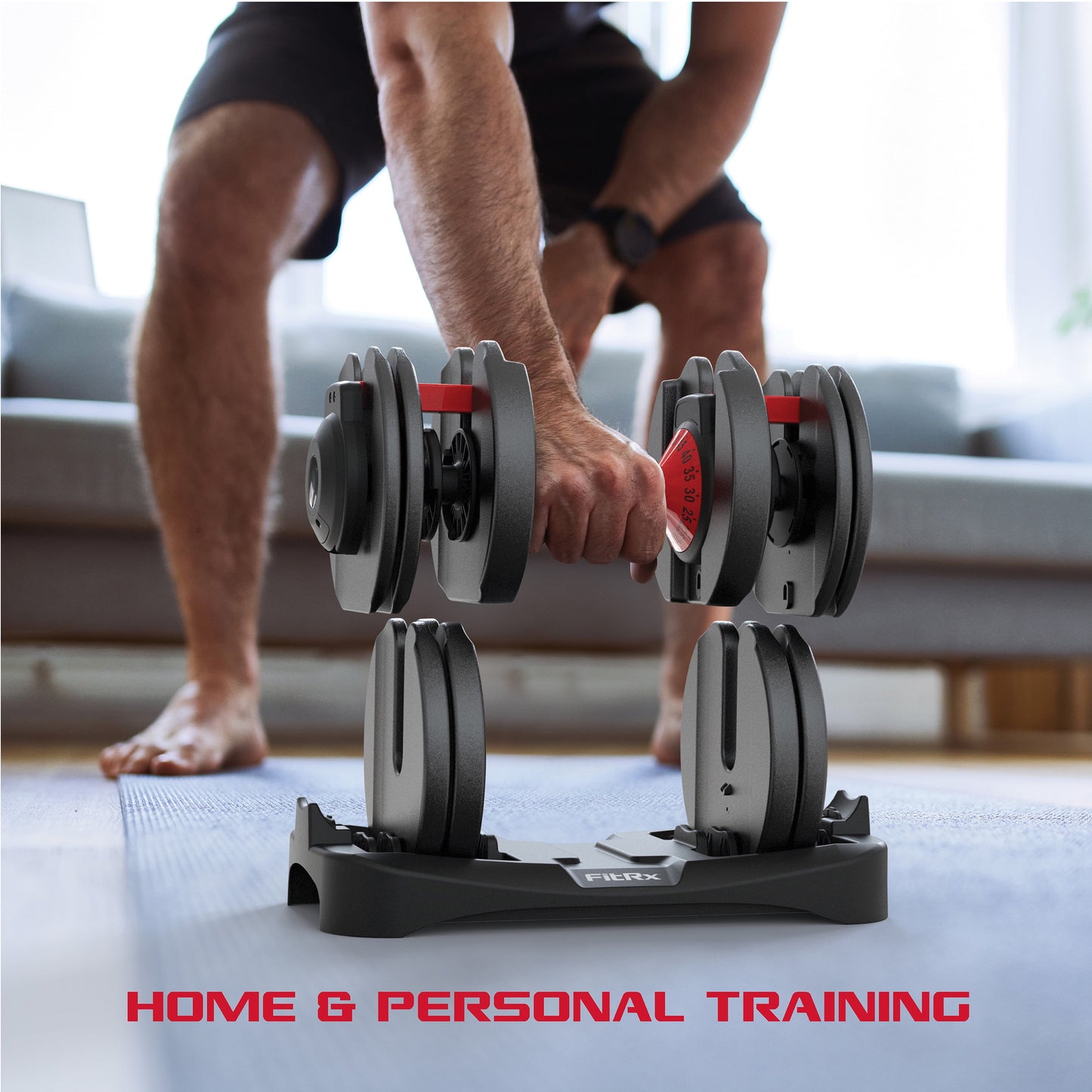 Smartbells Set, Pair of Quick Select Adjustable Dumbbells, 5-52.5 Lbs.