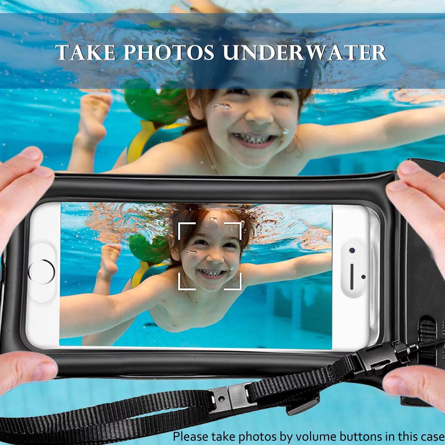 Waterproof Phone Pouch Floating, IPX8 Universal Waterproof Case Underwater Dry Bag W/Lanyard & Armband for Cellphones up to 6.5 Inch Display