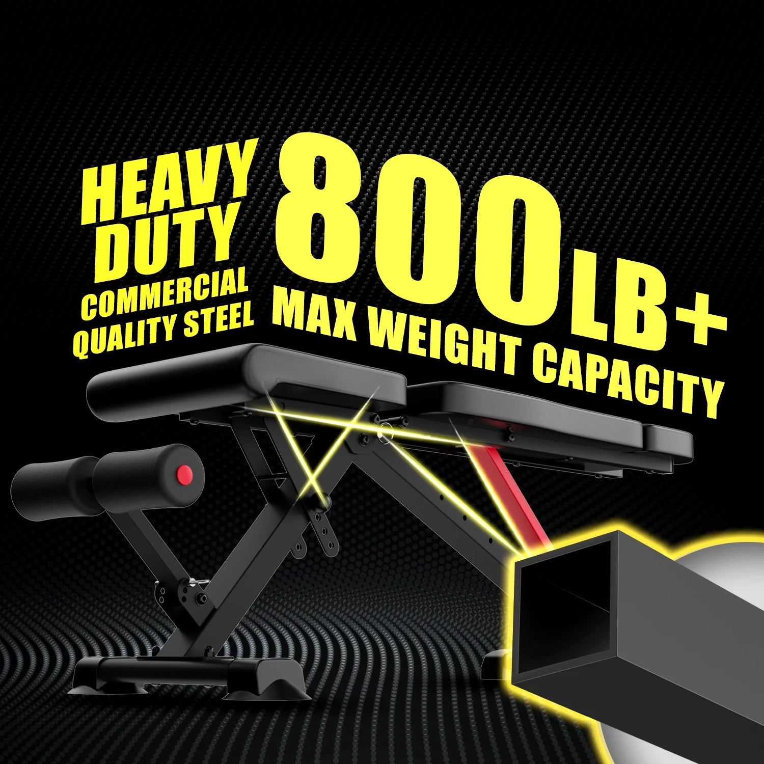 Adjustable Weight Bench for Full Body Strength Training, 900LB Foldable Workout Bench Press for Home Gym