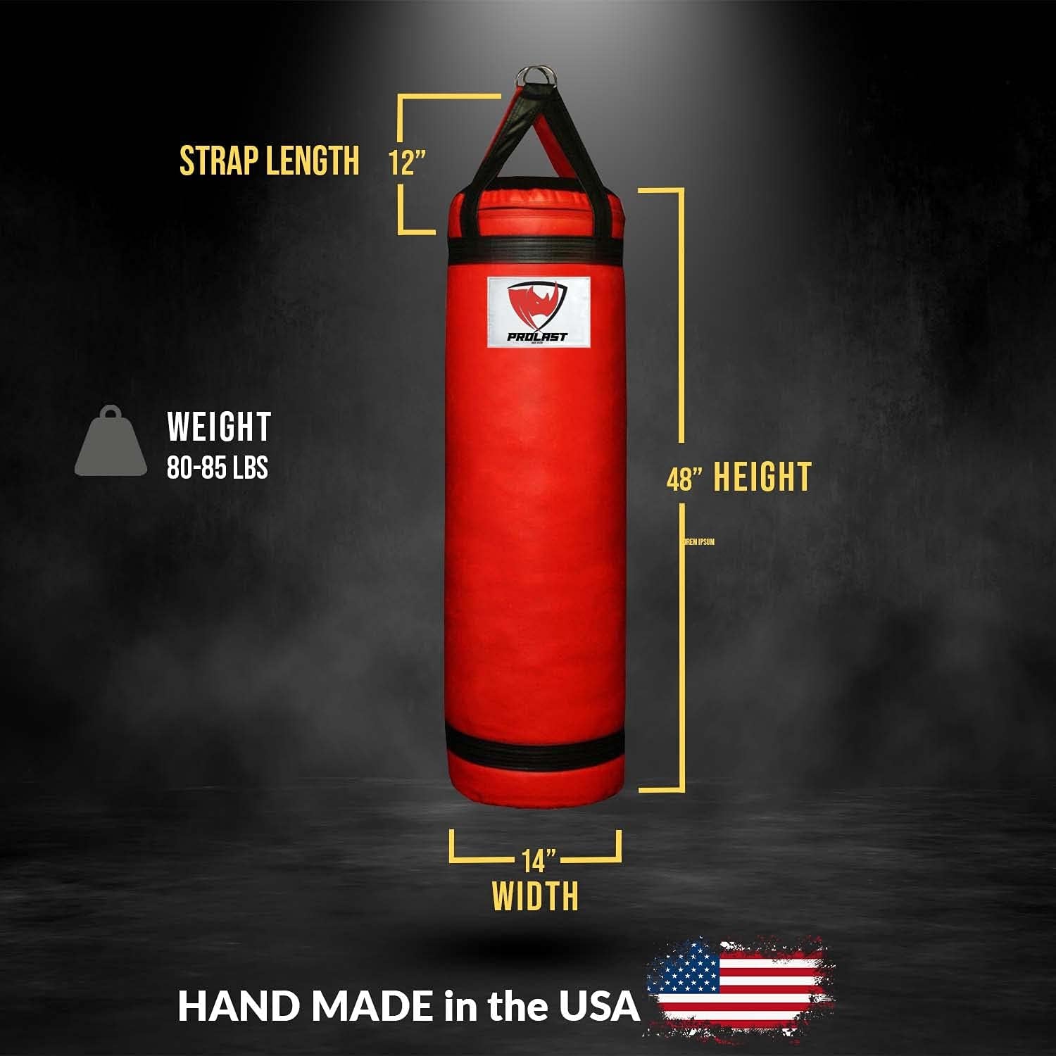 4 Ft 80 Lb Heavy Bag and Punching Bag Filled (Hand Made in USA)