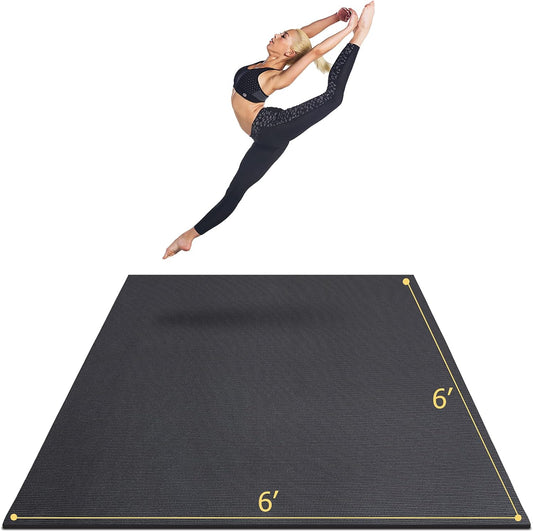 Large Yoga Mat 6'X4'/6'X6'/7'X5'(7Mm/9Mm), Extra Thick Workout Mats for Home Gym Flooring,Ultra Comfortable Non-Slip Quick Resilient Barefoot Wide Exercise Mat for Pilates,Stretching,Meditation