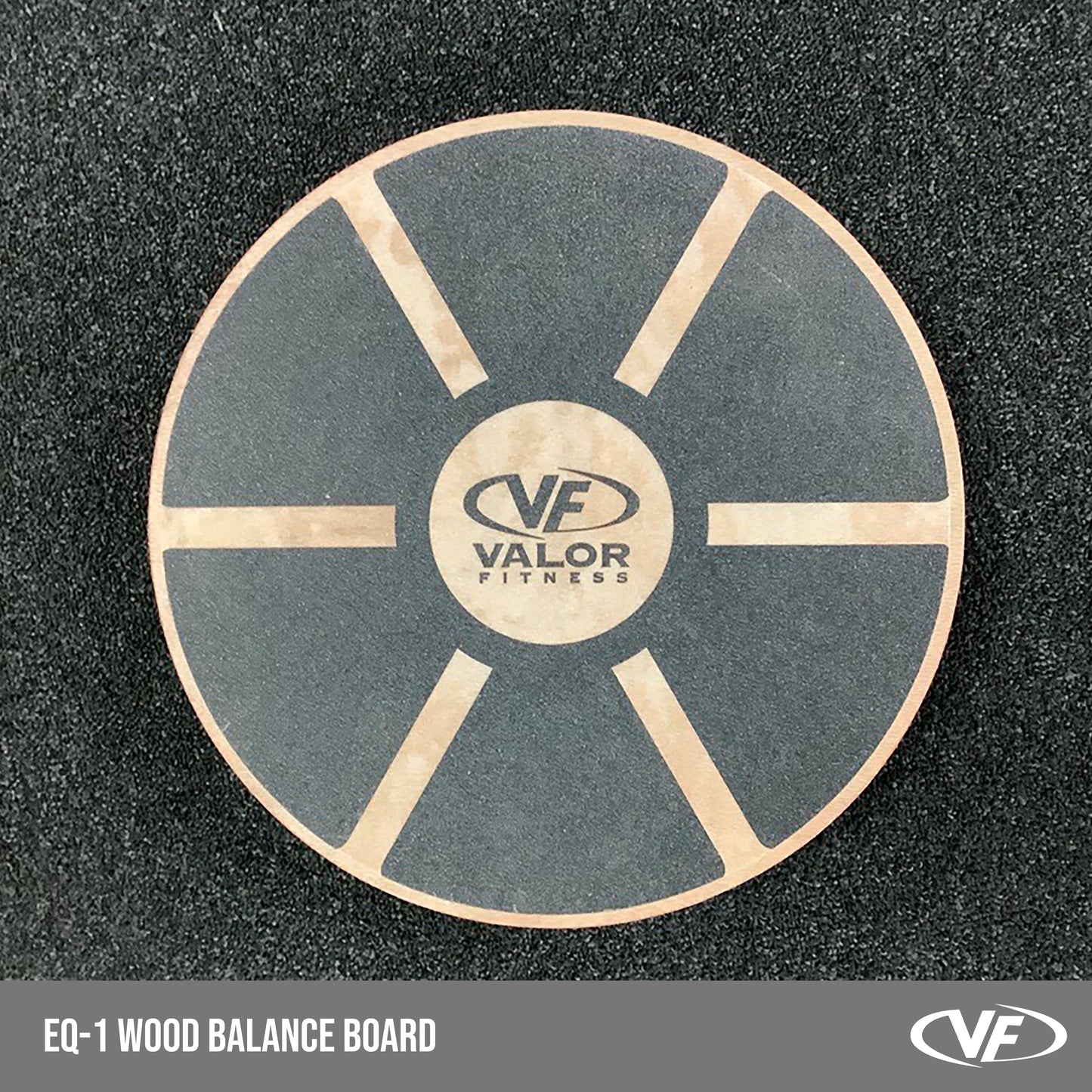 round Wooden Wobble Balance Board with Non-Slip Pad
