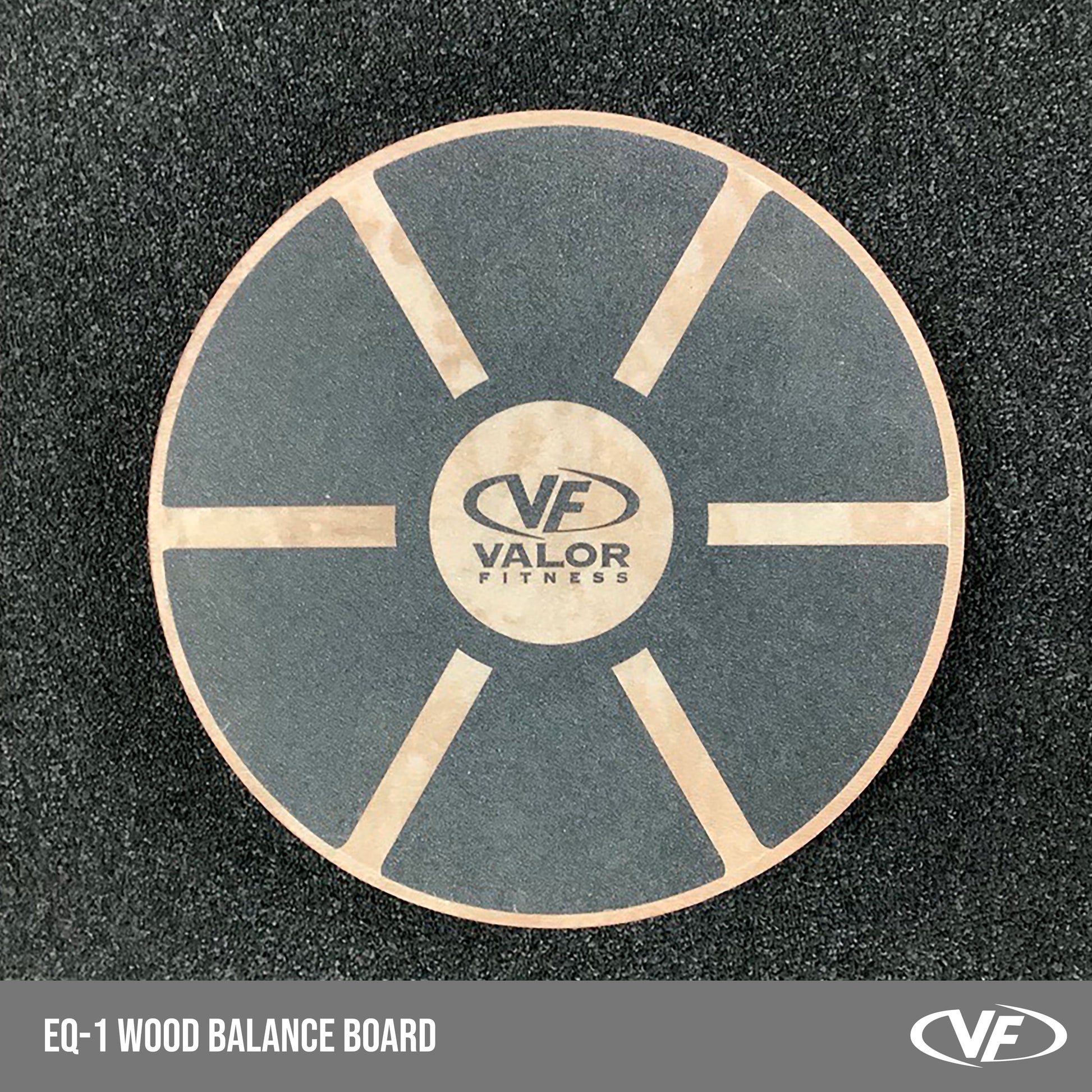 round Wooden Wobble Balance Board with Non-Slip Pad