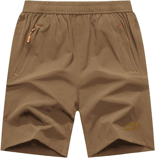 Men'S Outdoor Quick Dry Lightweight Sports Hiking Shorts Zipper Pockets