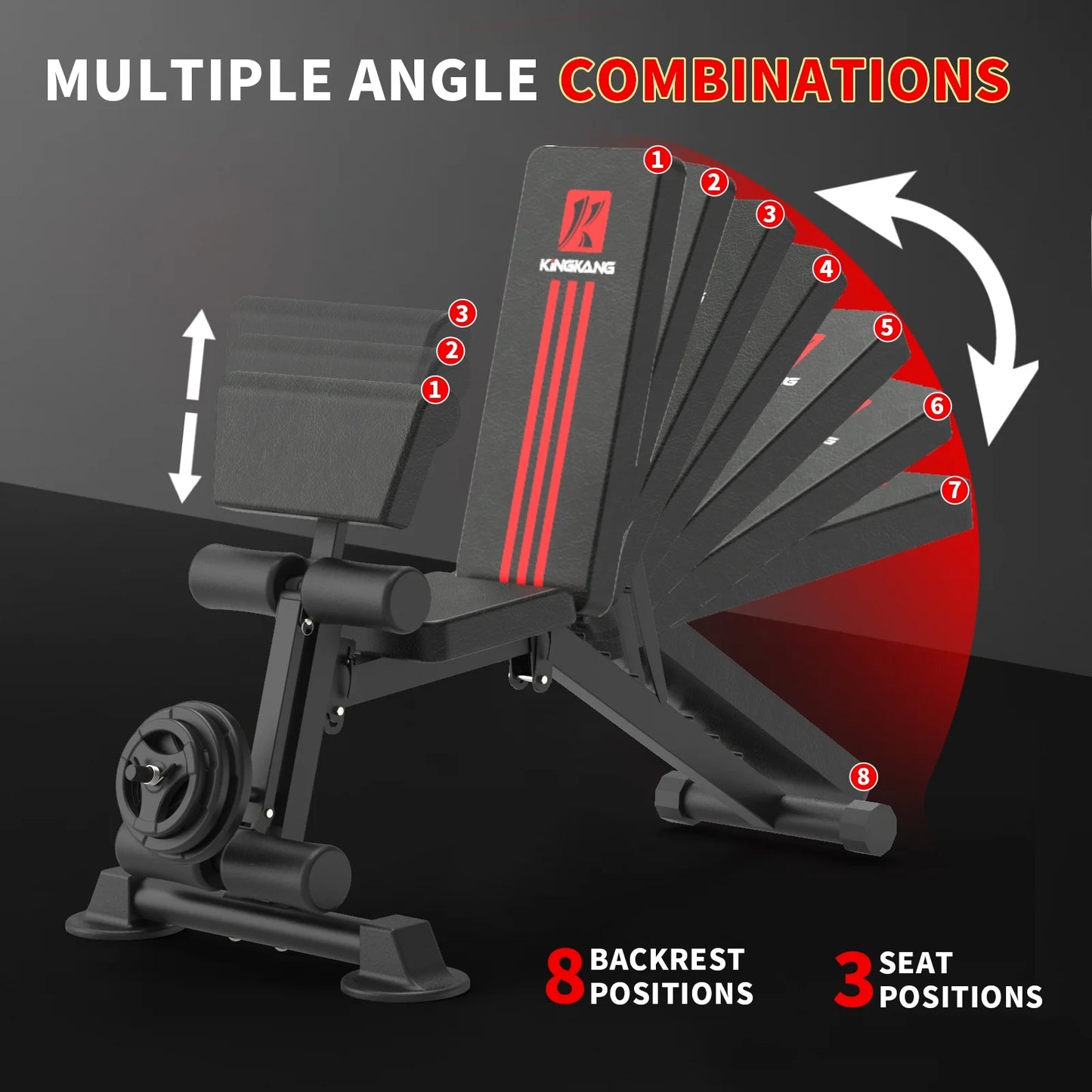 Adjustable Weight Bench, Exercise Dumbbells Bench for Full Body Workout,Foldable Workout Bench for Home Gym Maximum Weight 660 Lbs