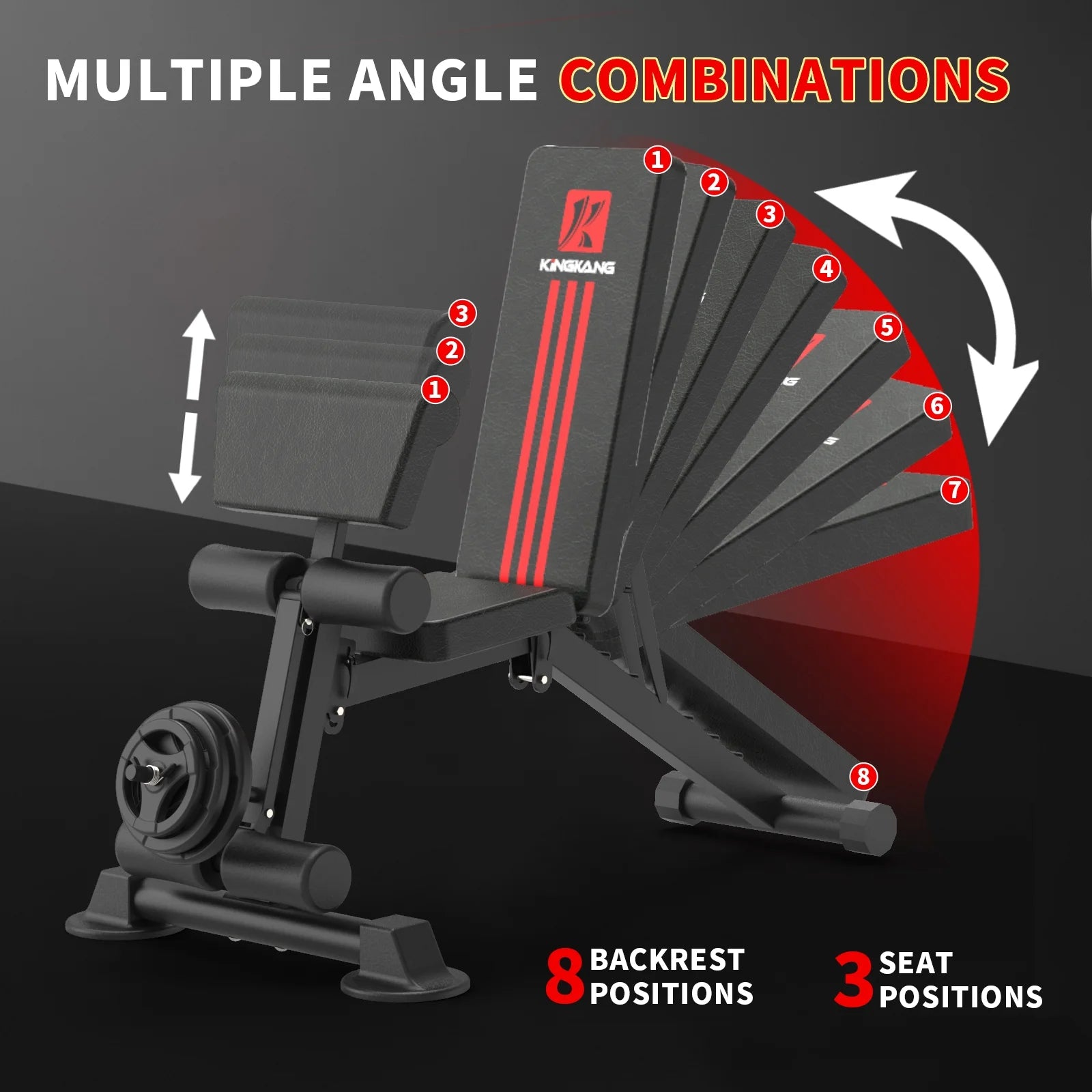 Adjustable Weight Bench, Exercise Dumbbells Bench for Full Body Workout,Foldable Workout Bench for Home Gym Maximum Weight 660 Lbs