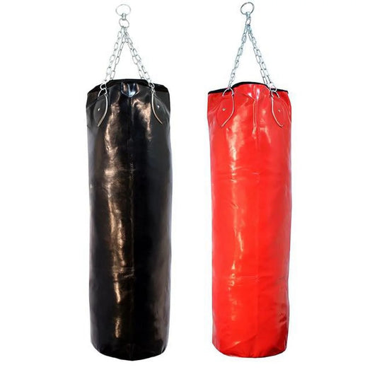 Heavy Duty Black Vinyl Leather Punching Bag with Chains