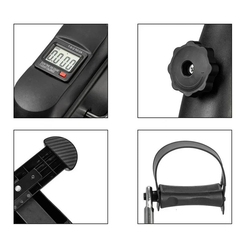 Mini Exercise Bike Static Bike under Desk Pedal Exerciser Adjustable Magnetic Resistance Arm Leg Trainer LCD Display Home Gym