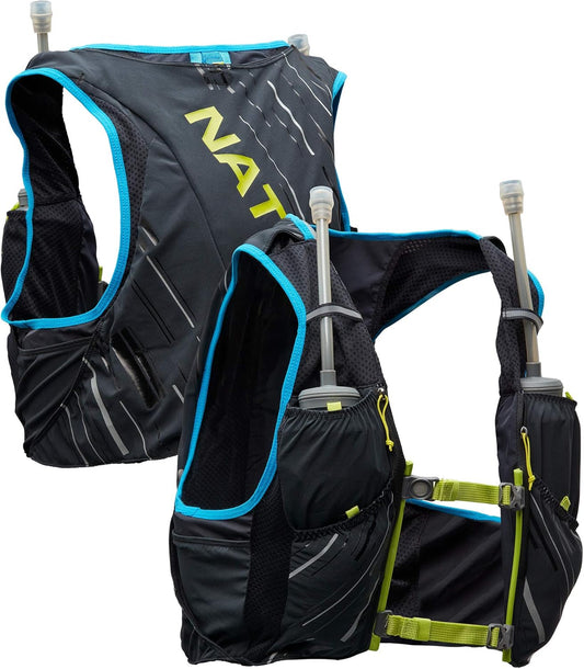 Men'S Pinnacle Race Vest 4L Hydration Pack, Two 20 Oz Soft Flasks, Running, Hiking, Water-Resistant, Moisture Wicking, Adjustable Straps