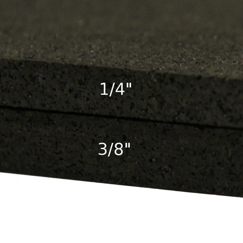 "Recycled Flooring" 3/8 In. X 4 Ft. X 9 Ft. - Black Rubber Mats