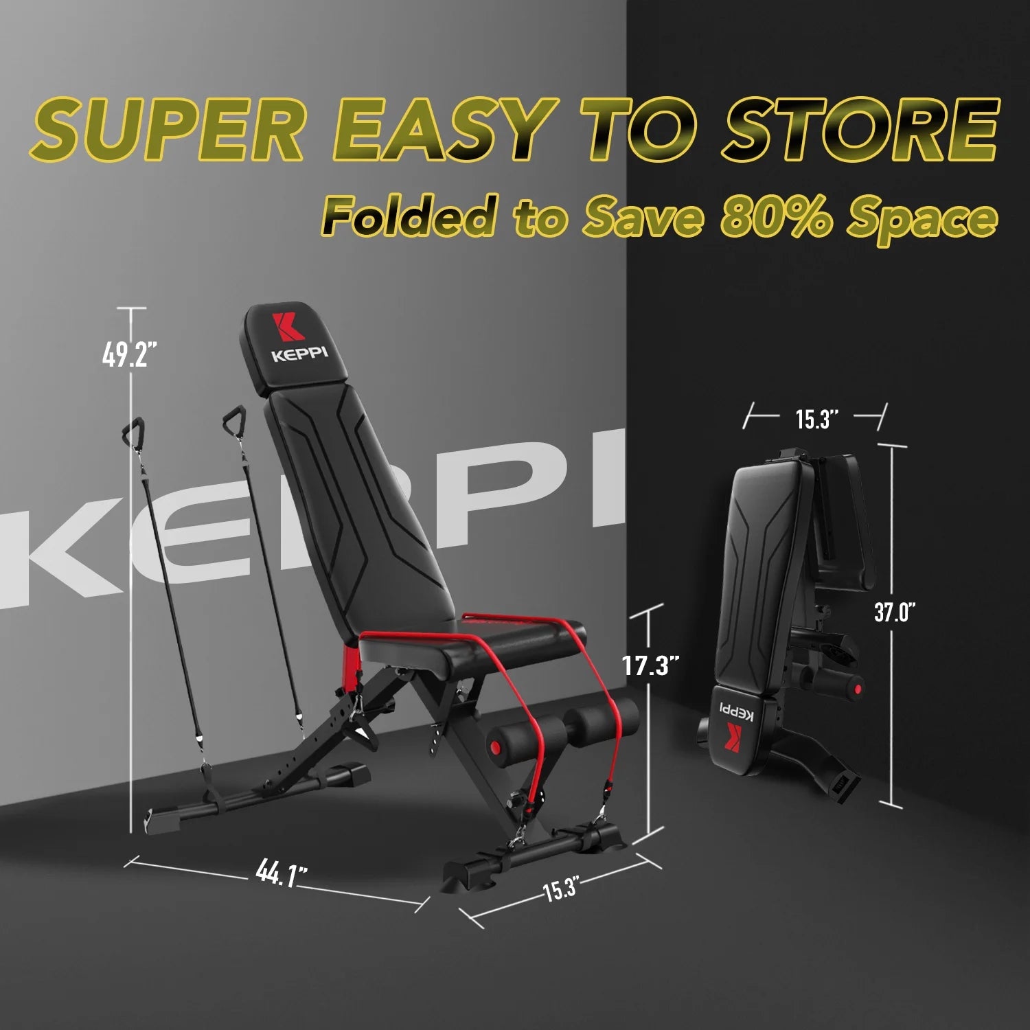 Adjustable Weight Bench for Full Body Strength Training, 900LB Foldable Workout Bench Press for Home Gym